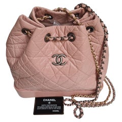 Chanel Pink Leather Quilted Medium Gabrielle Backpack
