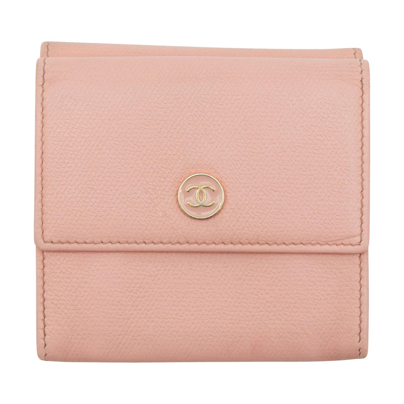 Chanel Pink Leather Sevruga Wallet