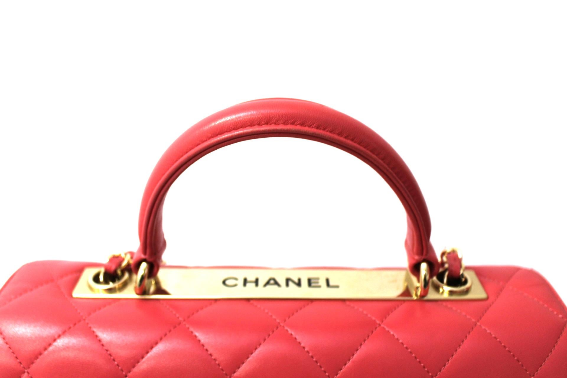 Chanel Pink Leather Trendy CC Shoulder Bag 3