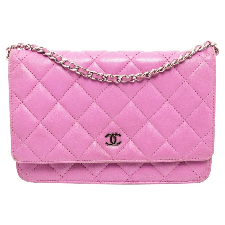 Chanel Pink Leather WOC Crossbody Bag at 1stDibs | pink chanel cross ...