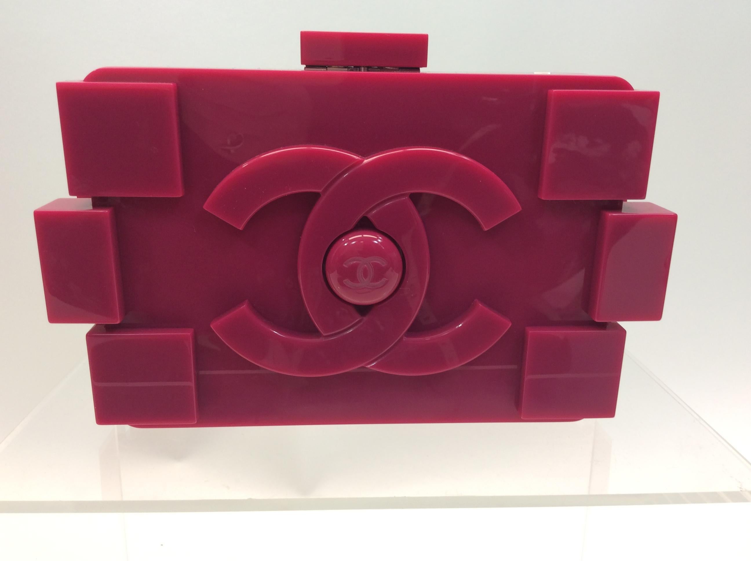 Brown Chanel Pink LEGO Brick Clutch/Crossbody For Sale