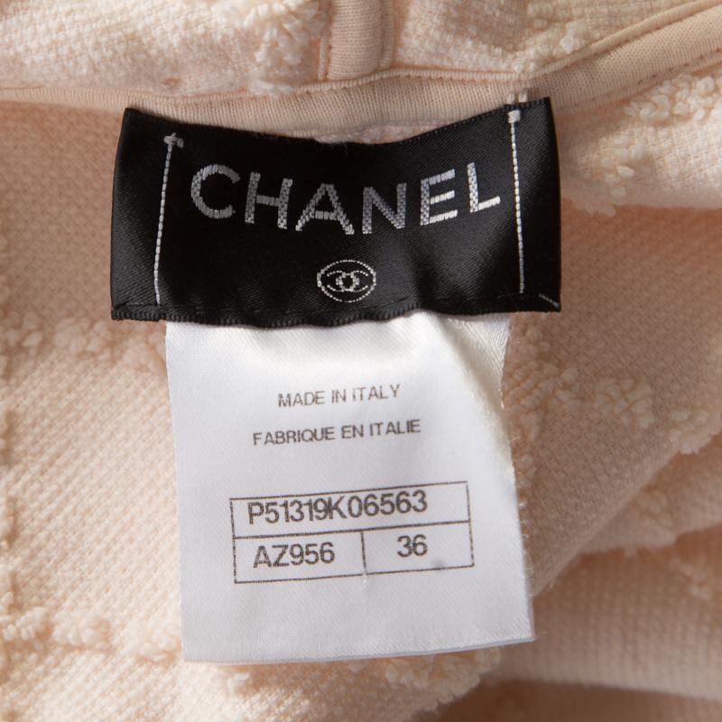 Chanel Pink Lemonade Cotton Quilt Patterned Terry Hooded Sleeveless Dress S 1