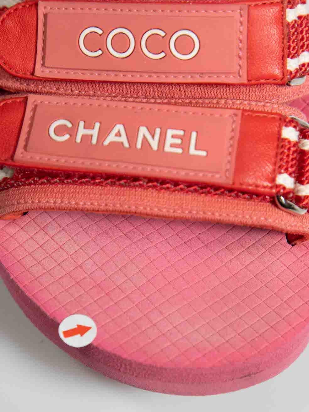 Chanel Pink Logo Slide Sandals Size IT 37 1