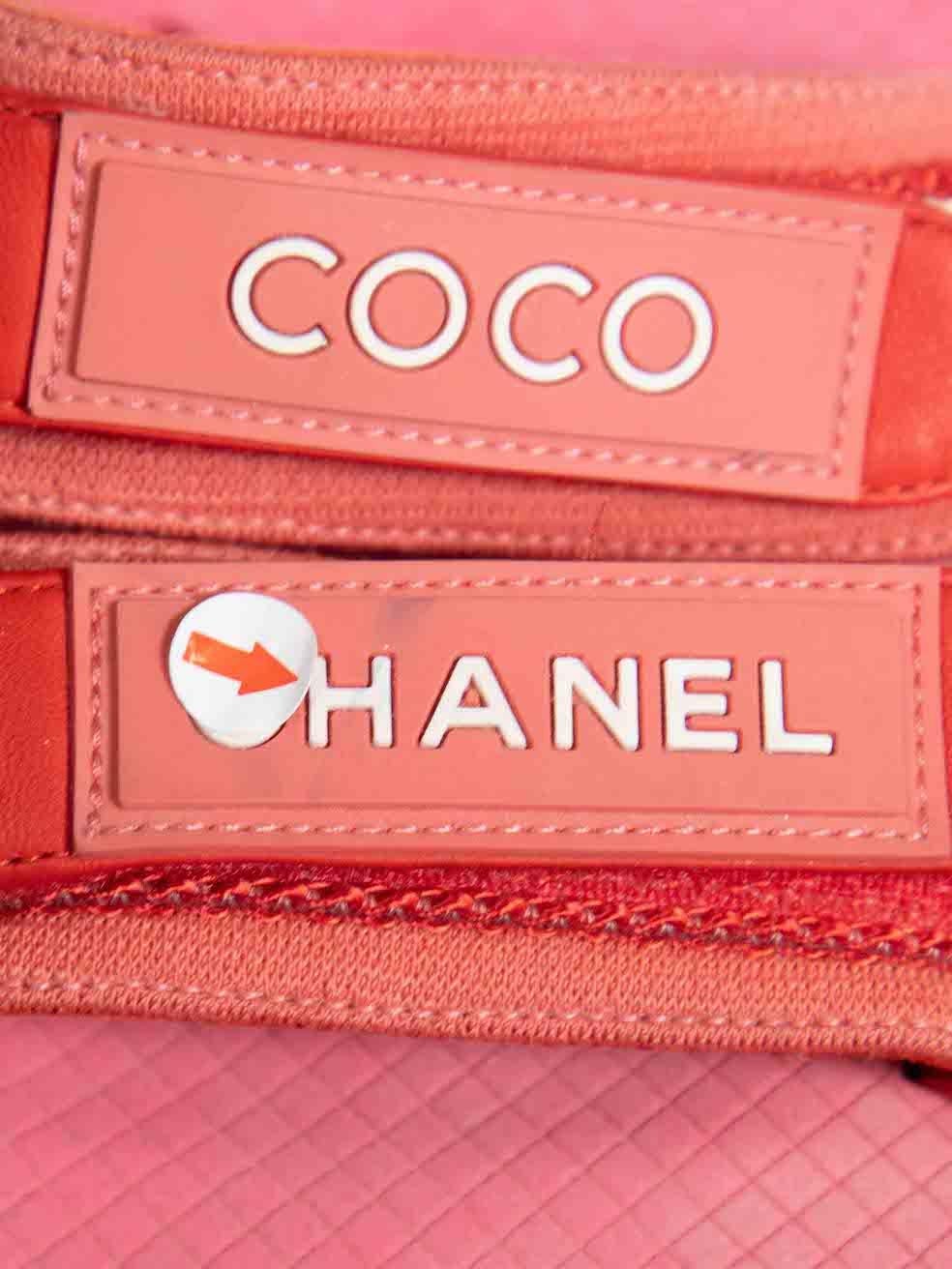 Chanel Pink Logo Slide Sandals Size IT 37 2