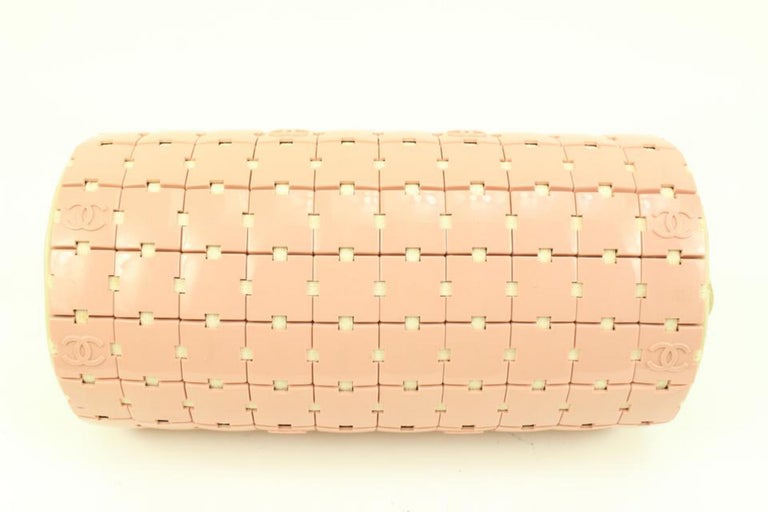 Chanel Pink Lucite CC Logo Block Puzzle Cylinder Barrel Bag 30cz413s