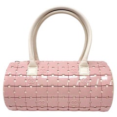 Chanel Rosa Lucite CC Logo Block Puzzle Zylinder Barrel Tasche 30cz413s