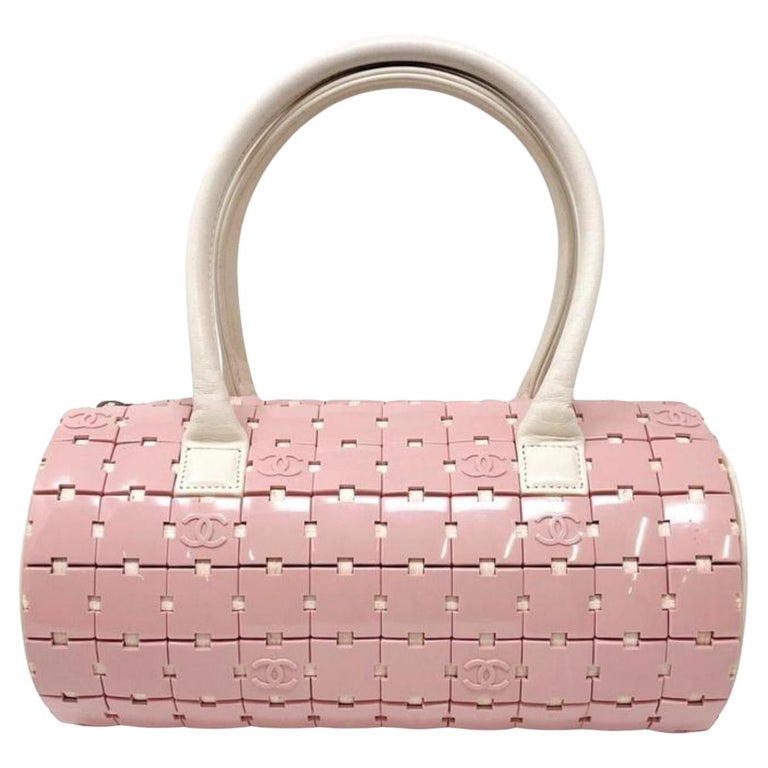 Chanel Pink Lucite CC Logo Block Puzzle Cylinder Barrel Bag 30cz413s