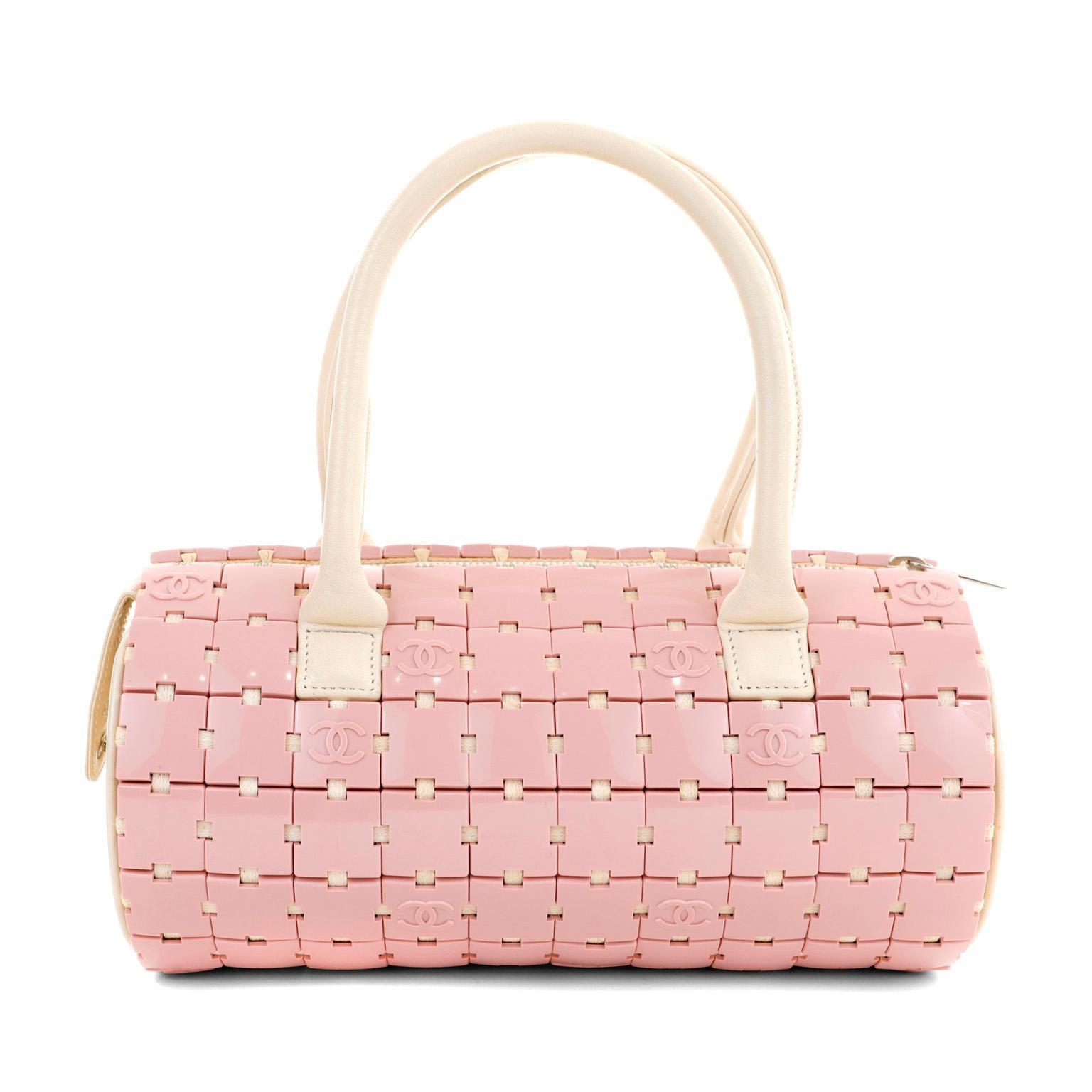 Women's Chanel Pink Lucite Puzzle Mini Barrel Bag For Sale