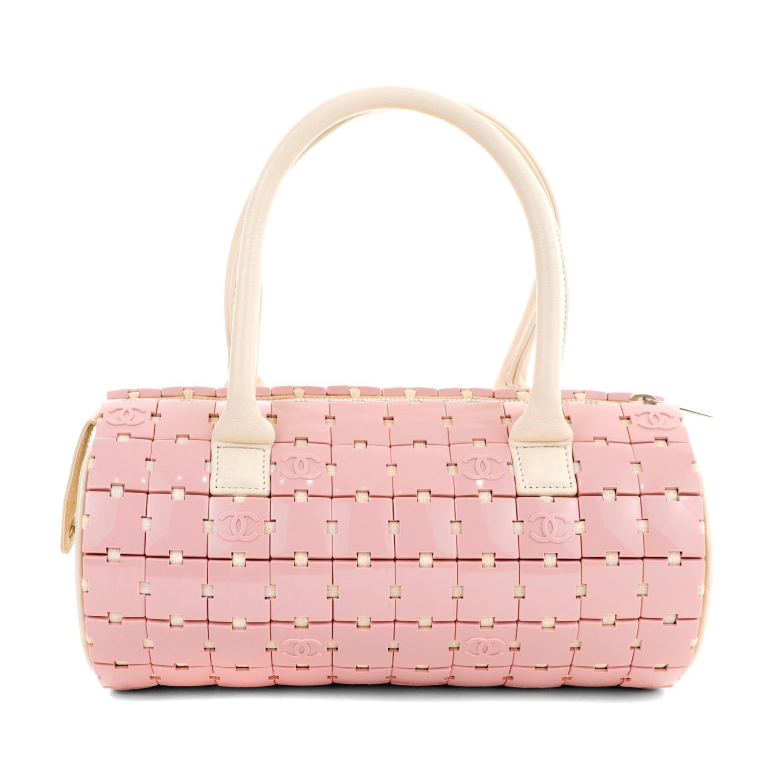 Women's Chanel Pink Lucite Puzzle Mini Barrel Bag