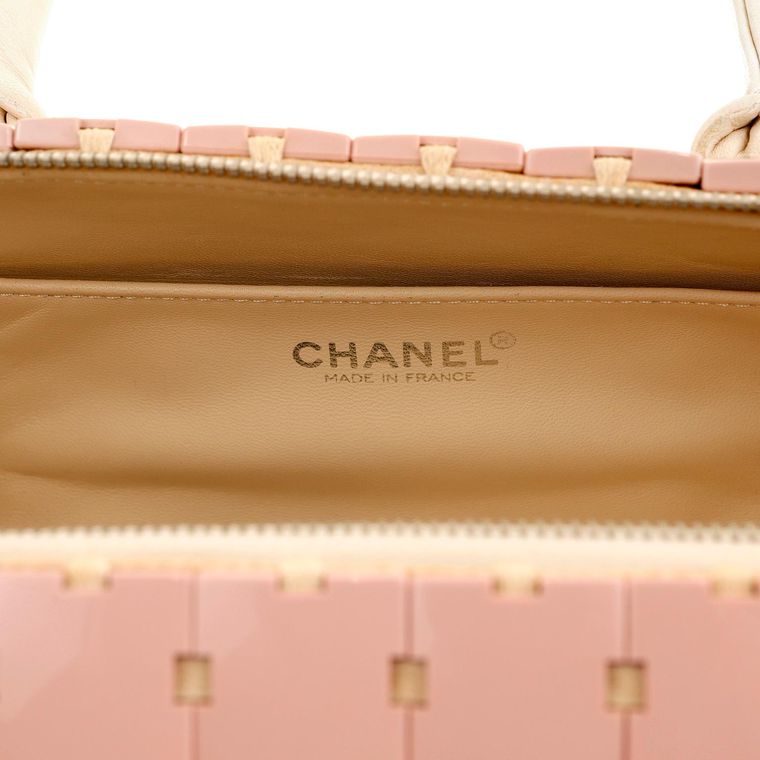 Chanel Pink Lucite Puzzle Mini Barrel Bag For Sale 2