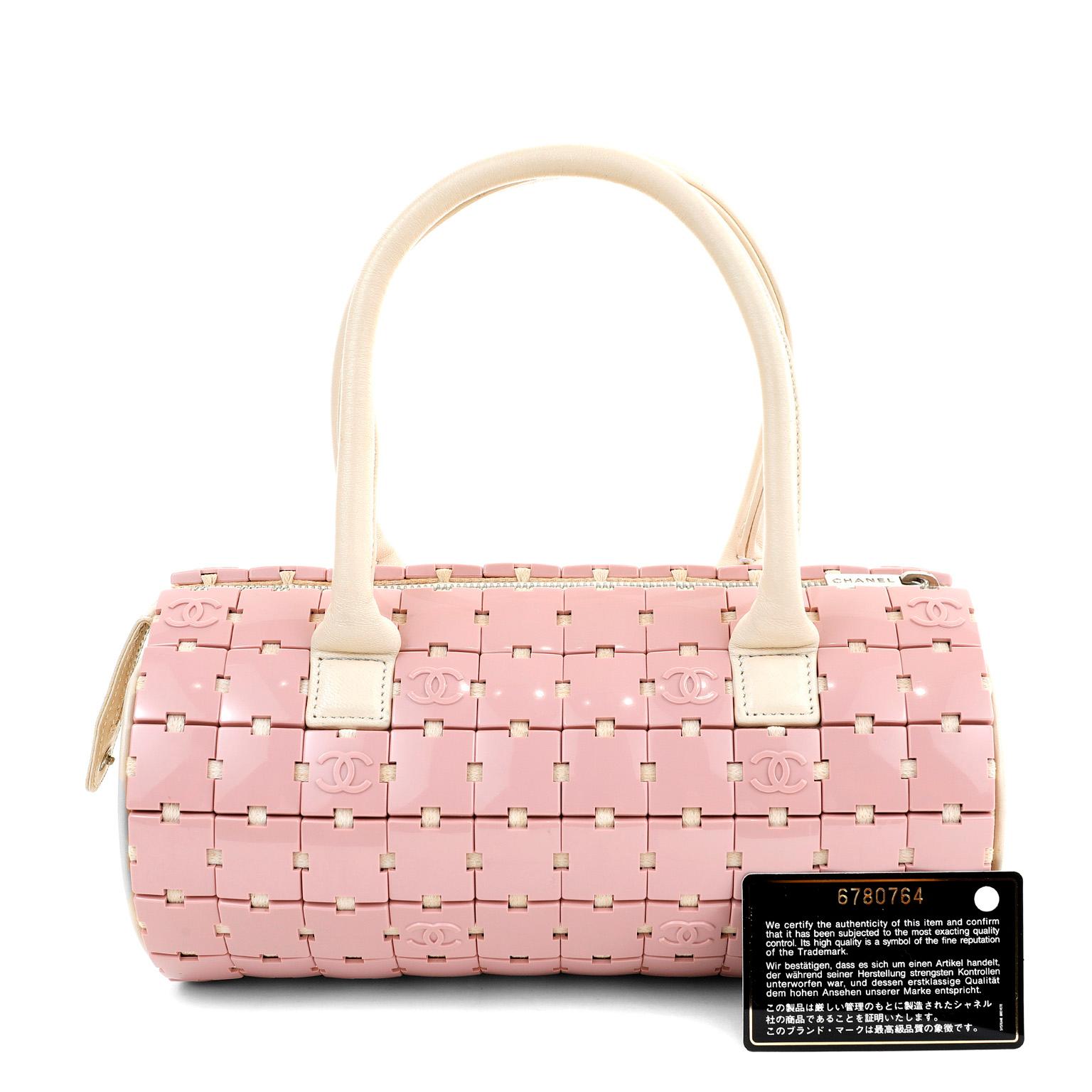 Chanel Pink Lucite Puzzle Mini Barrel Bag For Sale 3