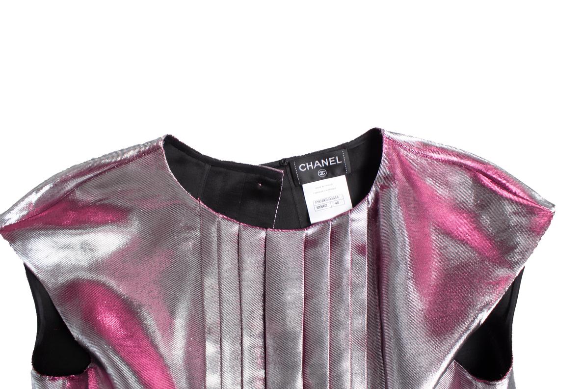 Women's Chanel, pink lurex pleated top For Sale