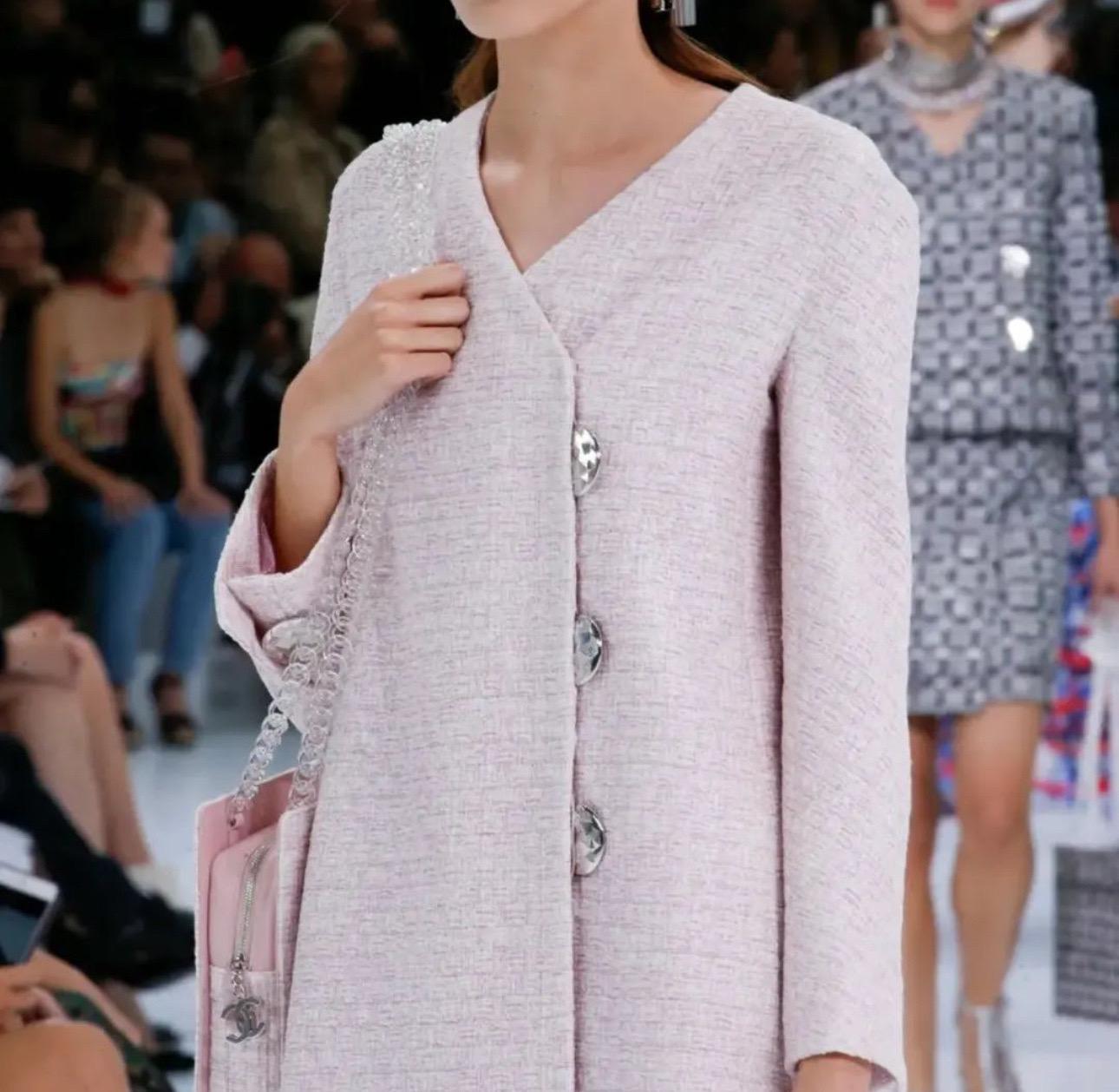Women's Chanel Pink Lurex Tweed Coat
