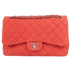 Chanel Pink Matt Caviar Leather Large Classic Flap Bag