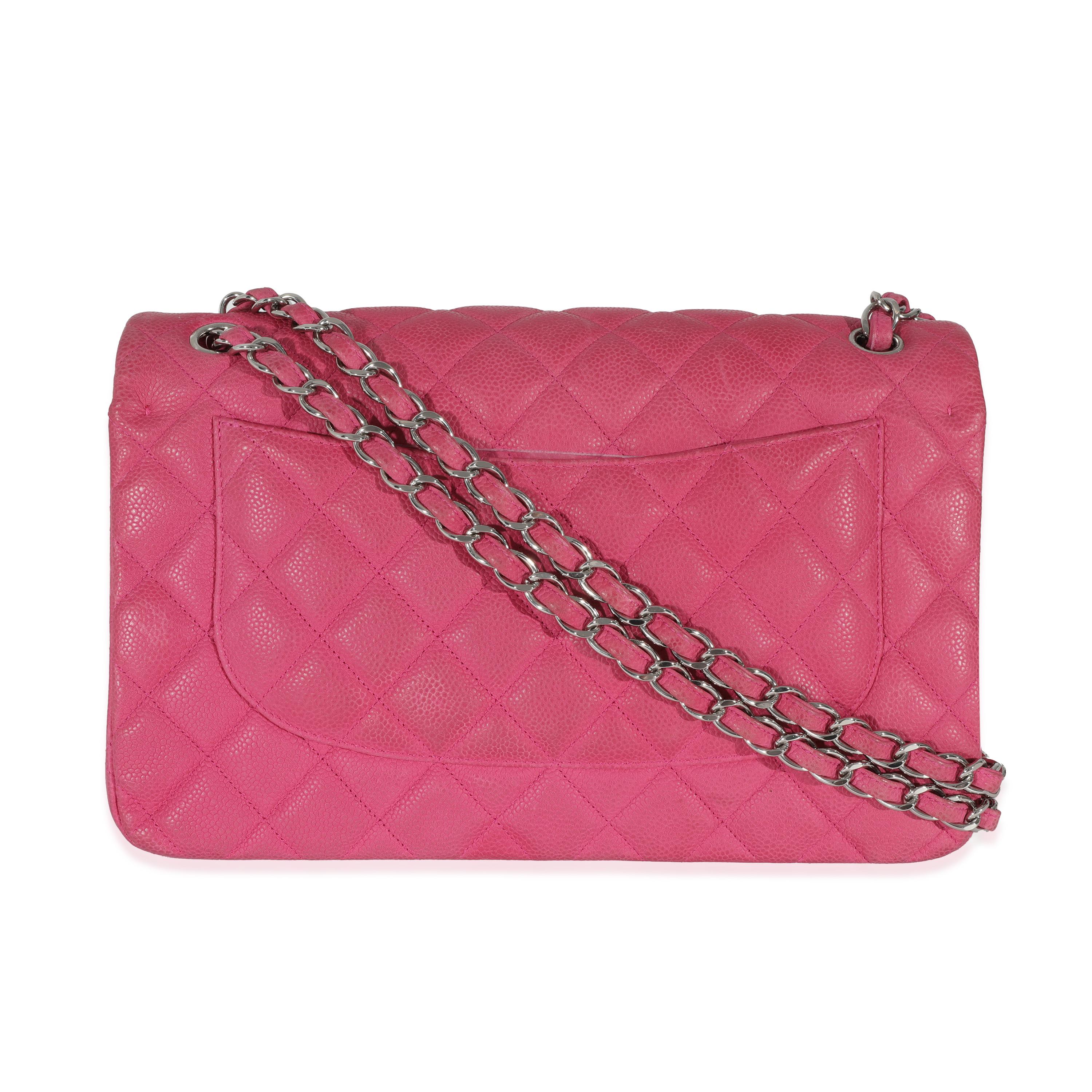 Women's or Men's Chanel Pink Matte Caviar Jumbo Classic Double Flap Bag