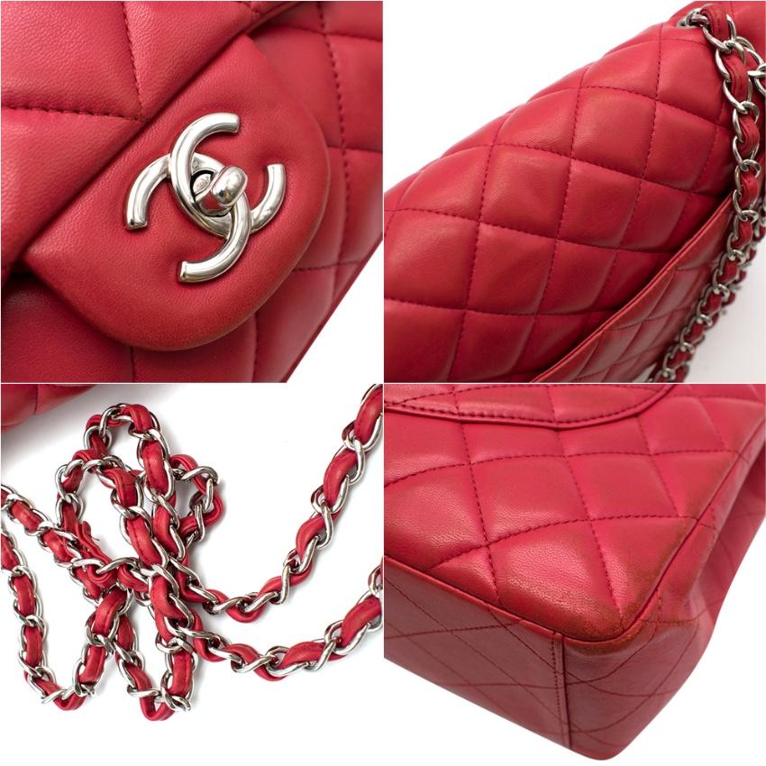 Chanel Pink Maxi Classic Single Flap Bag 33cm In Good Condition In London, GB