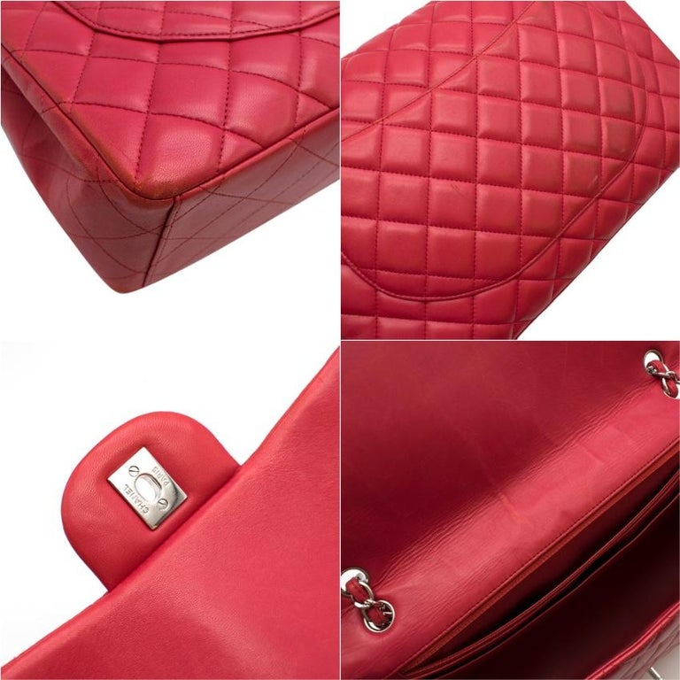 Chanel Pink Maxi Classic Single Flap Bag 33cm at 1stDibs