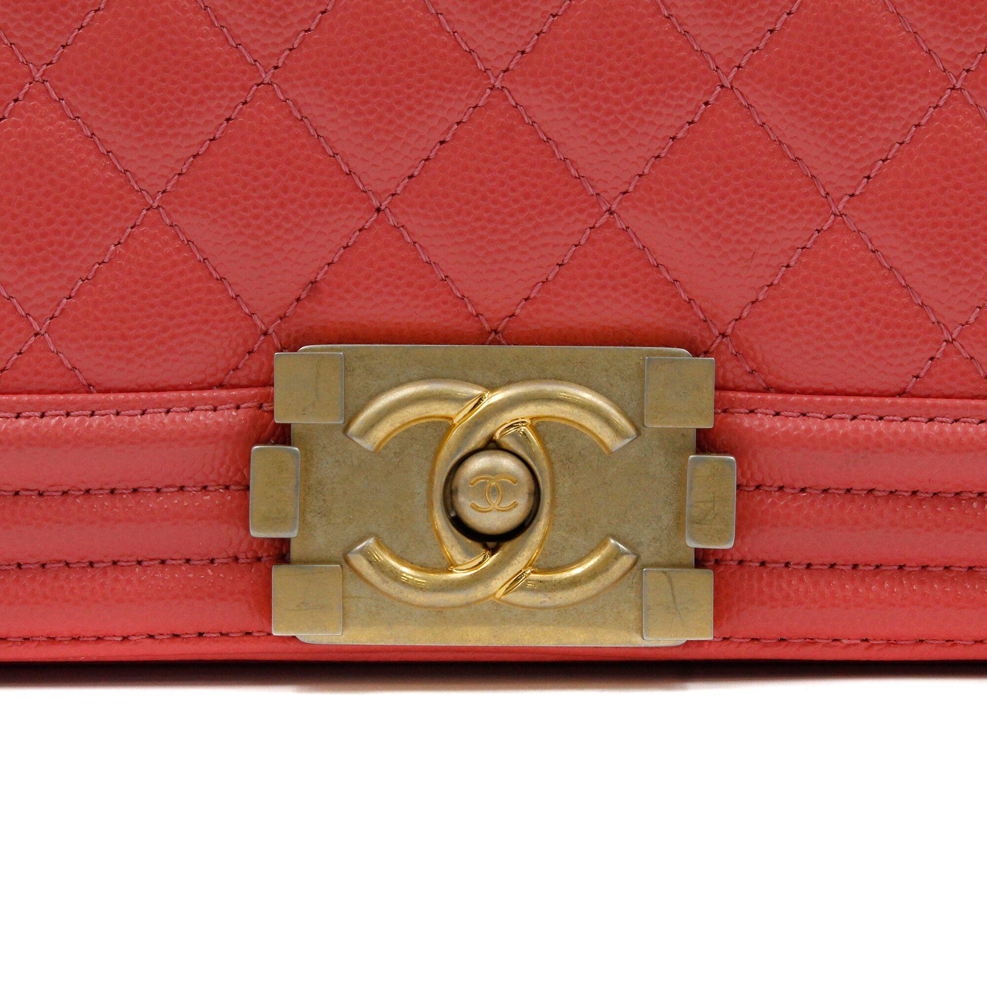Chanel Pink Medium Caviar Calf Skin Gold Tone Hardware  Quilted Boy Bag A67086 5