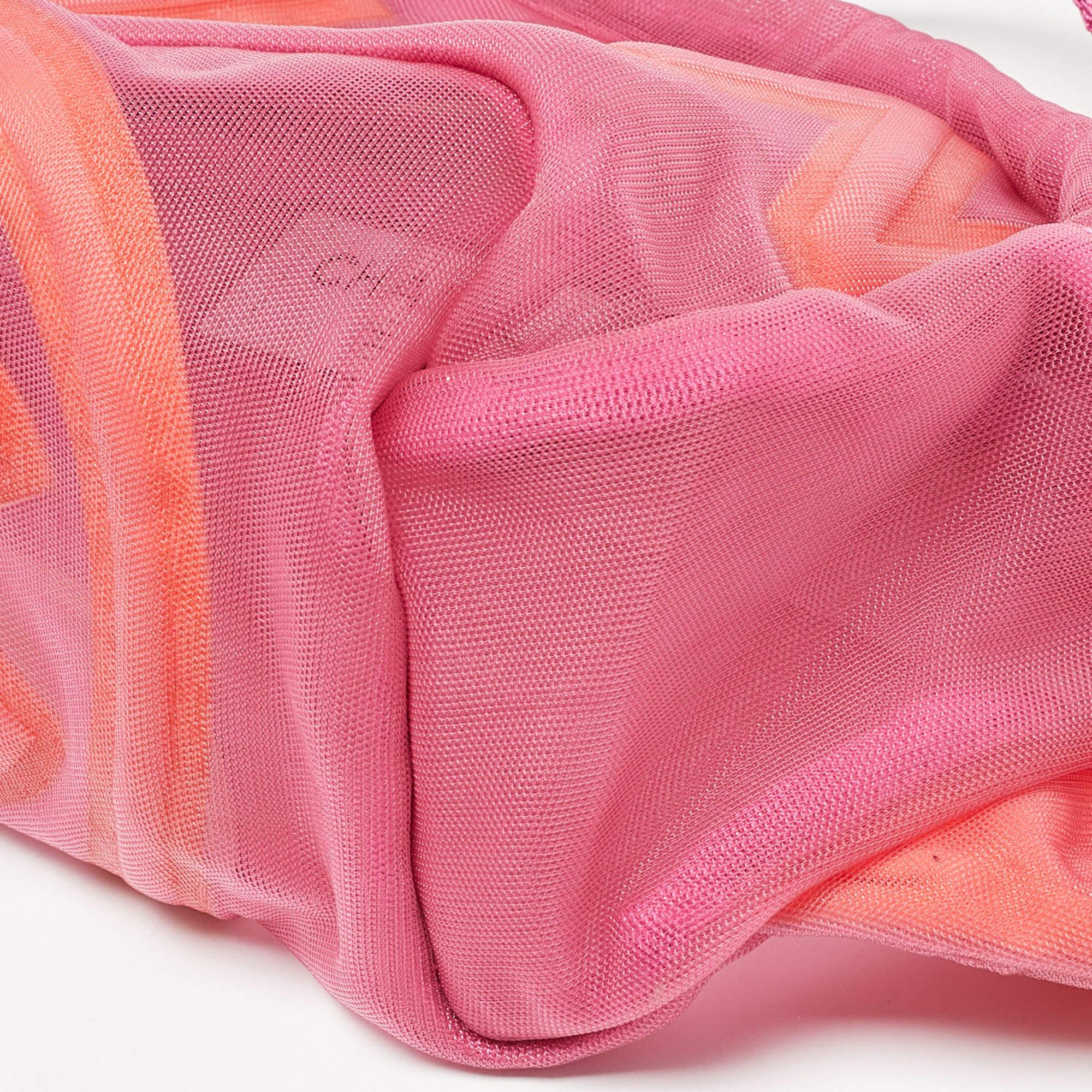 Chanel Pink Mesh and Fabric CC Belt Bag For Sale 6