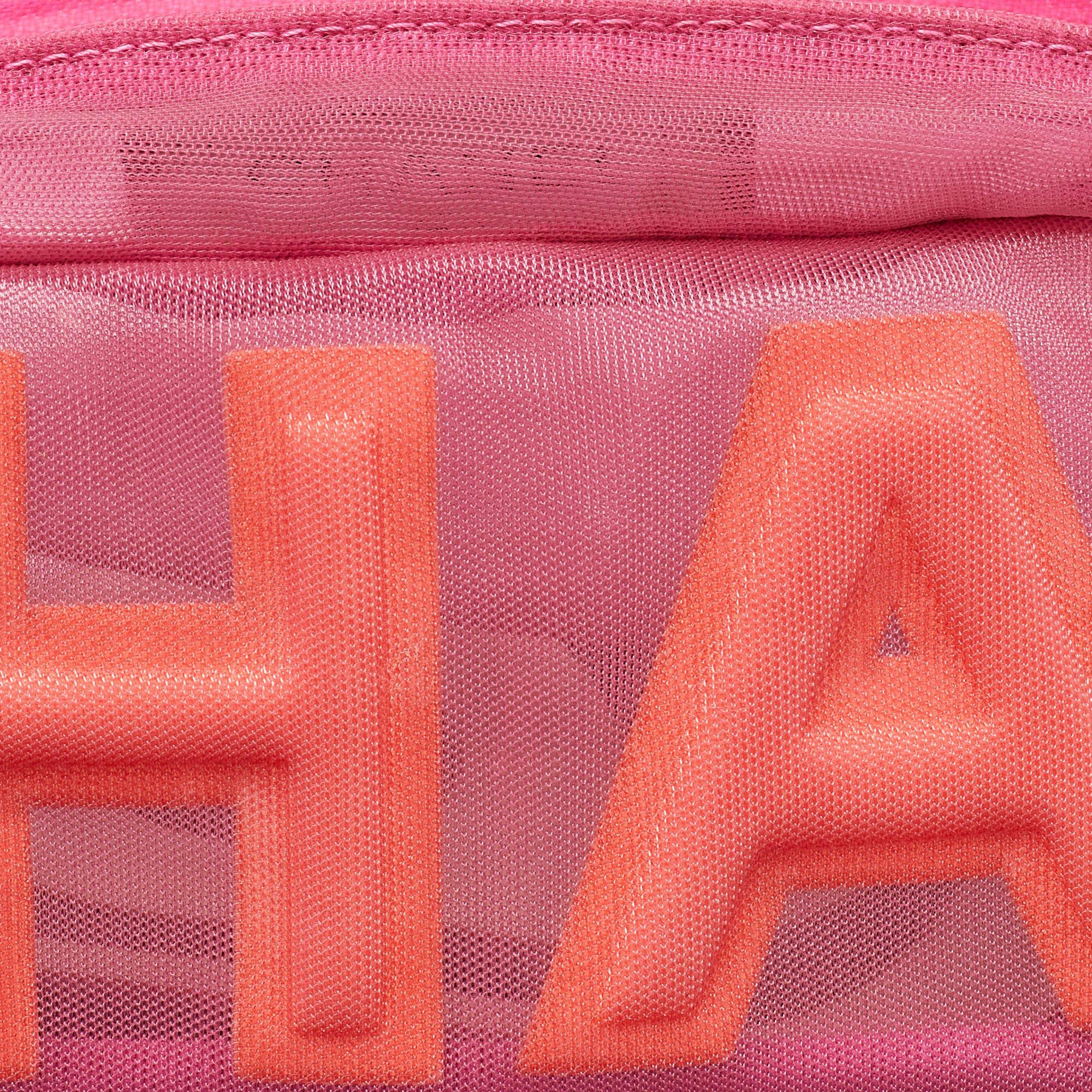 Chanel Pink Mesh and Fabric CC Belt Bag For Sale 1