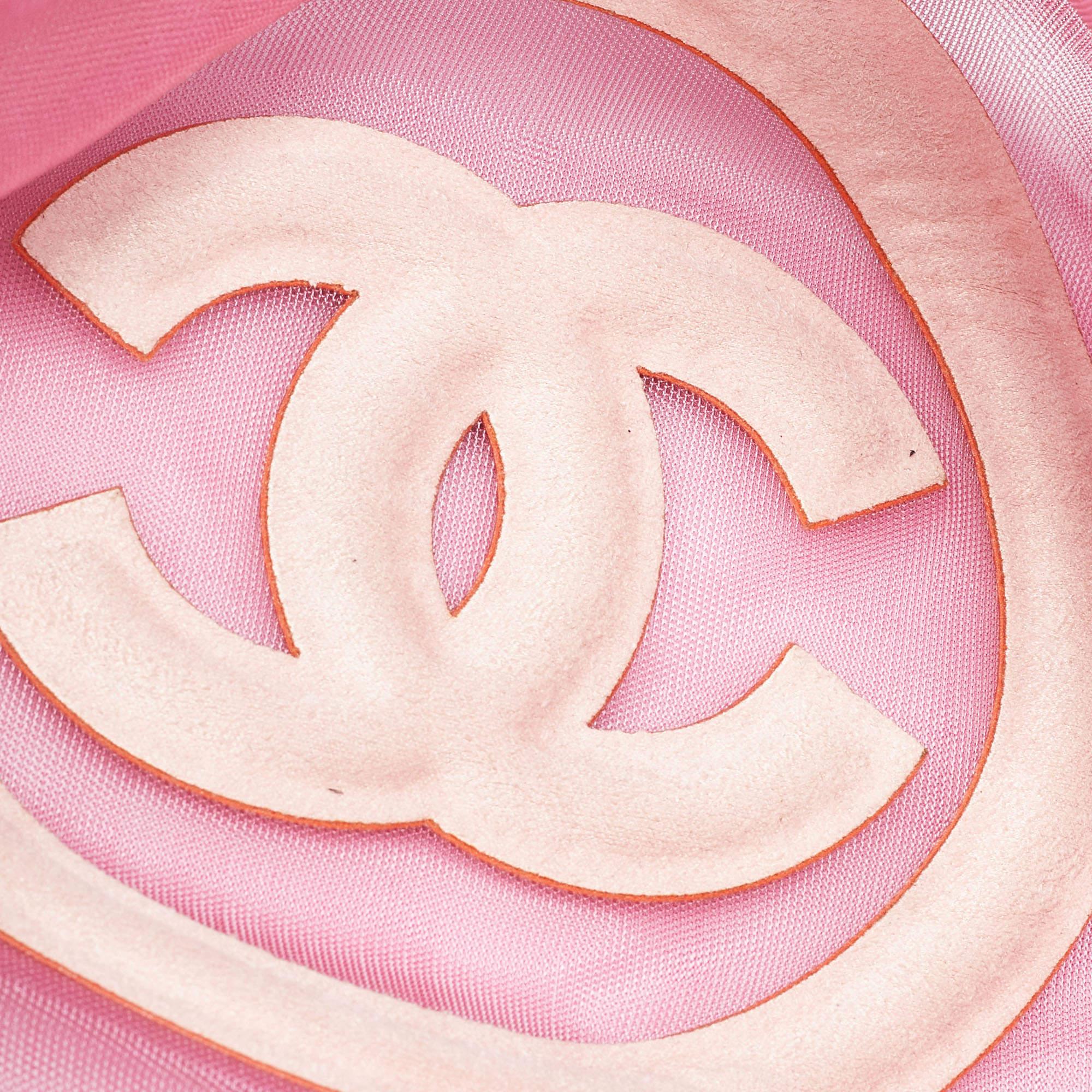 Chanel Pink Mesh and Fabric CC Belt Bag For Sale 2
