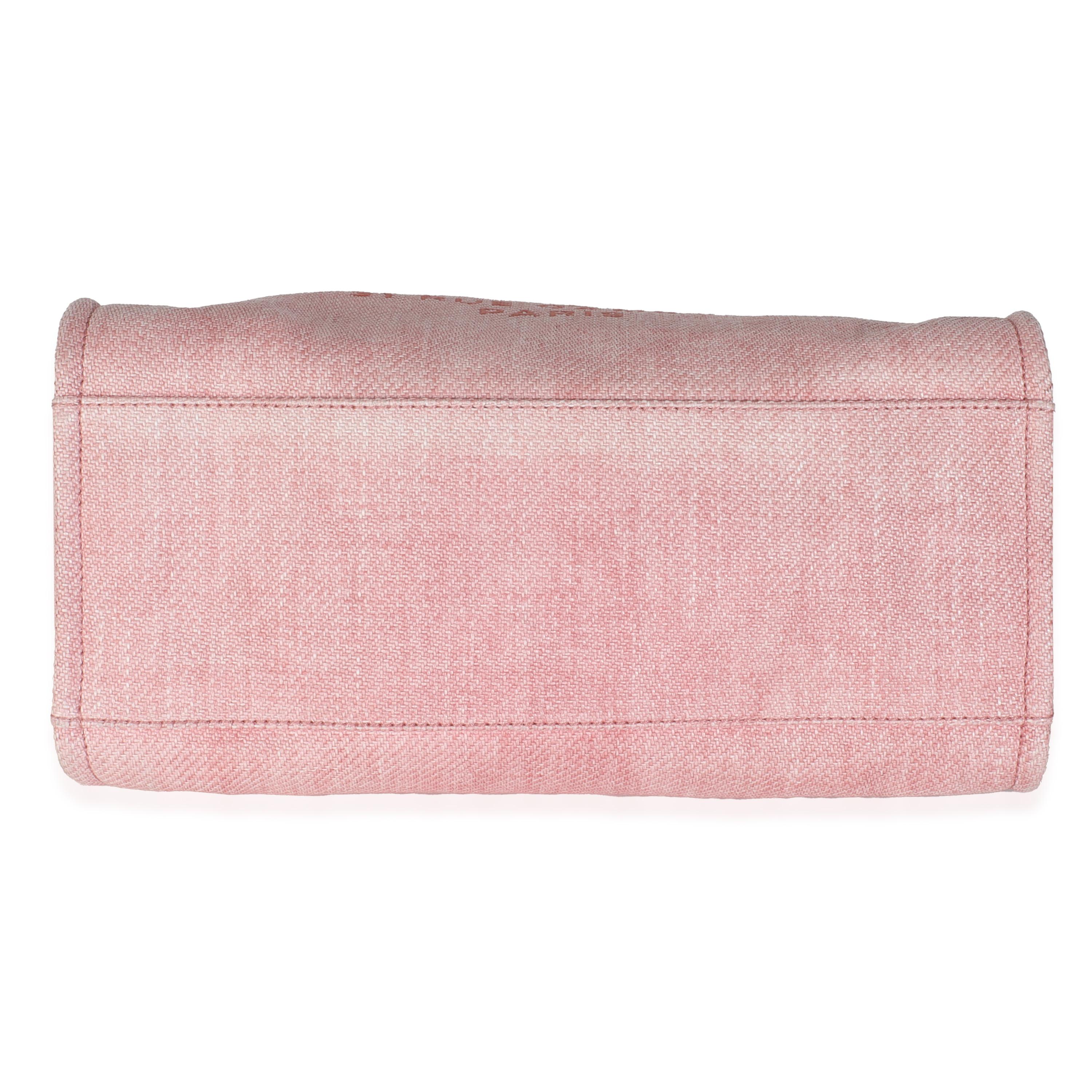 Chanel Pink Mixed Fibers Medium Deauville Tote For Sale 3