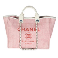 Chanel Pink Mixed Fibers Medium Deauville Tote