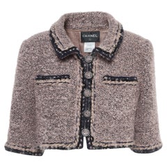 Chanel Rosa Mohair-Wolle-Cropped-Jacke M