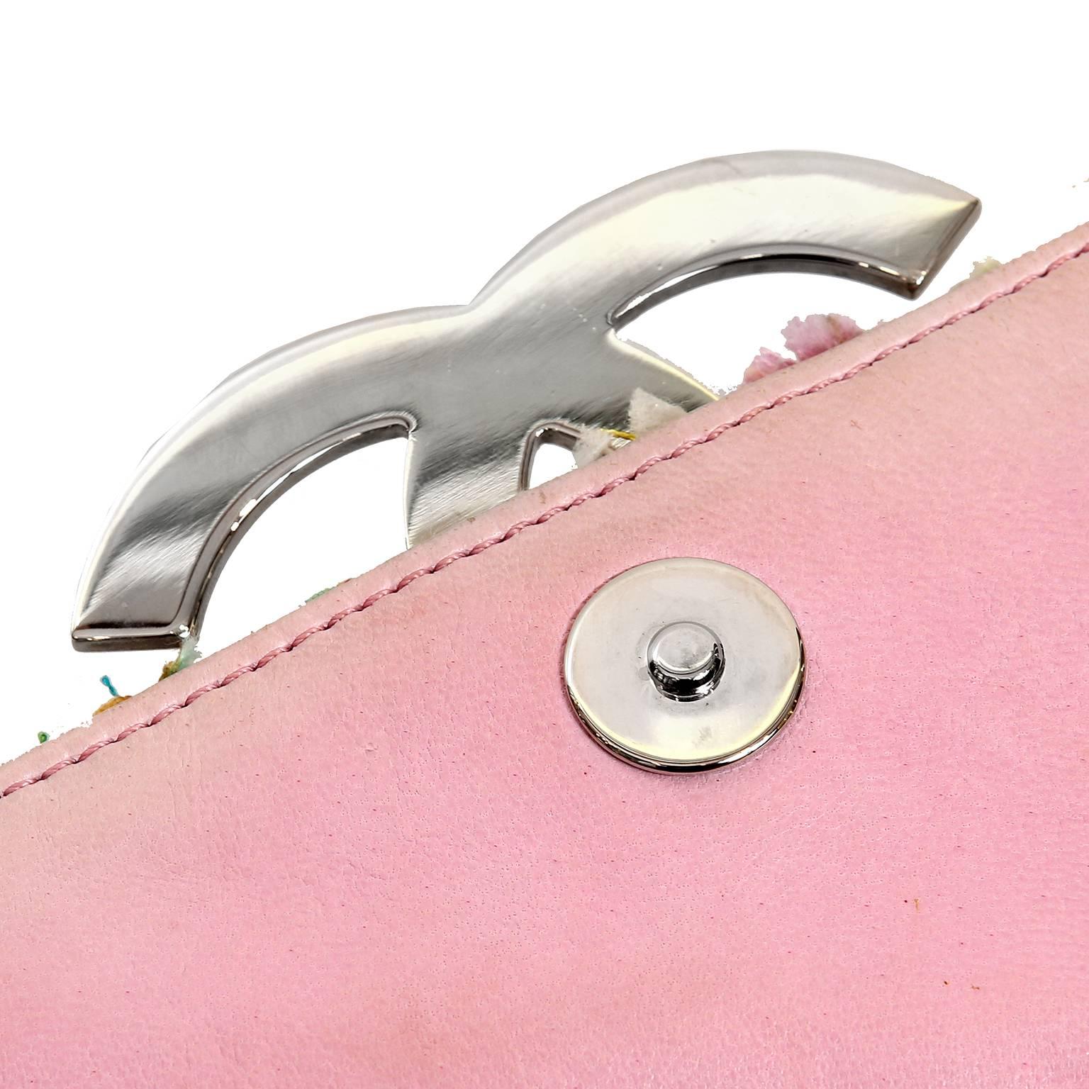 Chanel Pink Multi Color Tweed CC Flap Bag 5