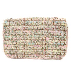Chanel Pink Multi Color Tweed CC Flap Bag