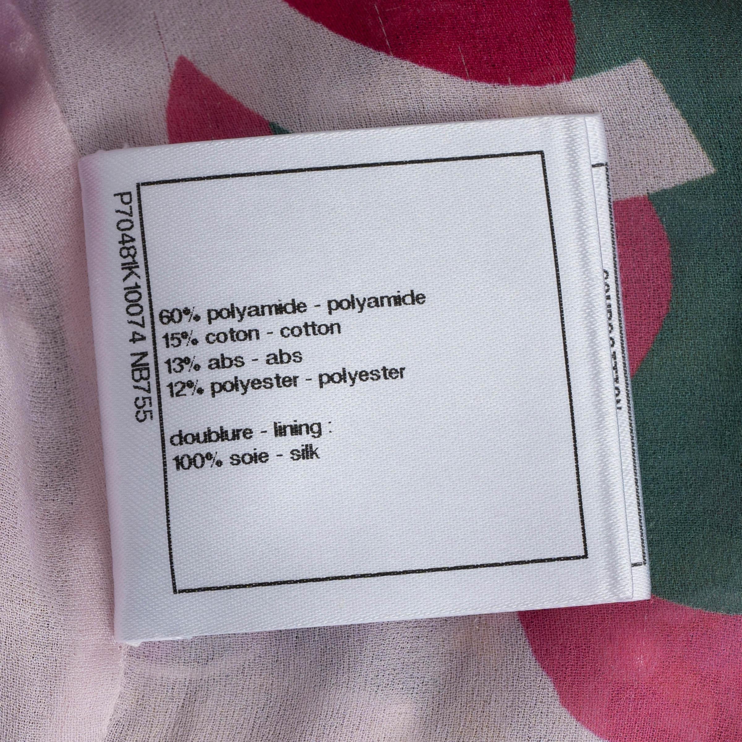 Chanel, giacca in maglia rosa e multi cotone 2021 21P con perle e ornamenti S in vendita 3