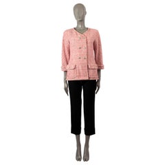 CHANEL pink & multicolor 2014 14P DOUBLE BREASTED TWEED Jacket 38 S