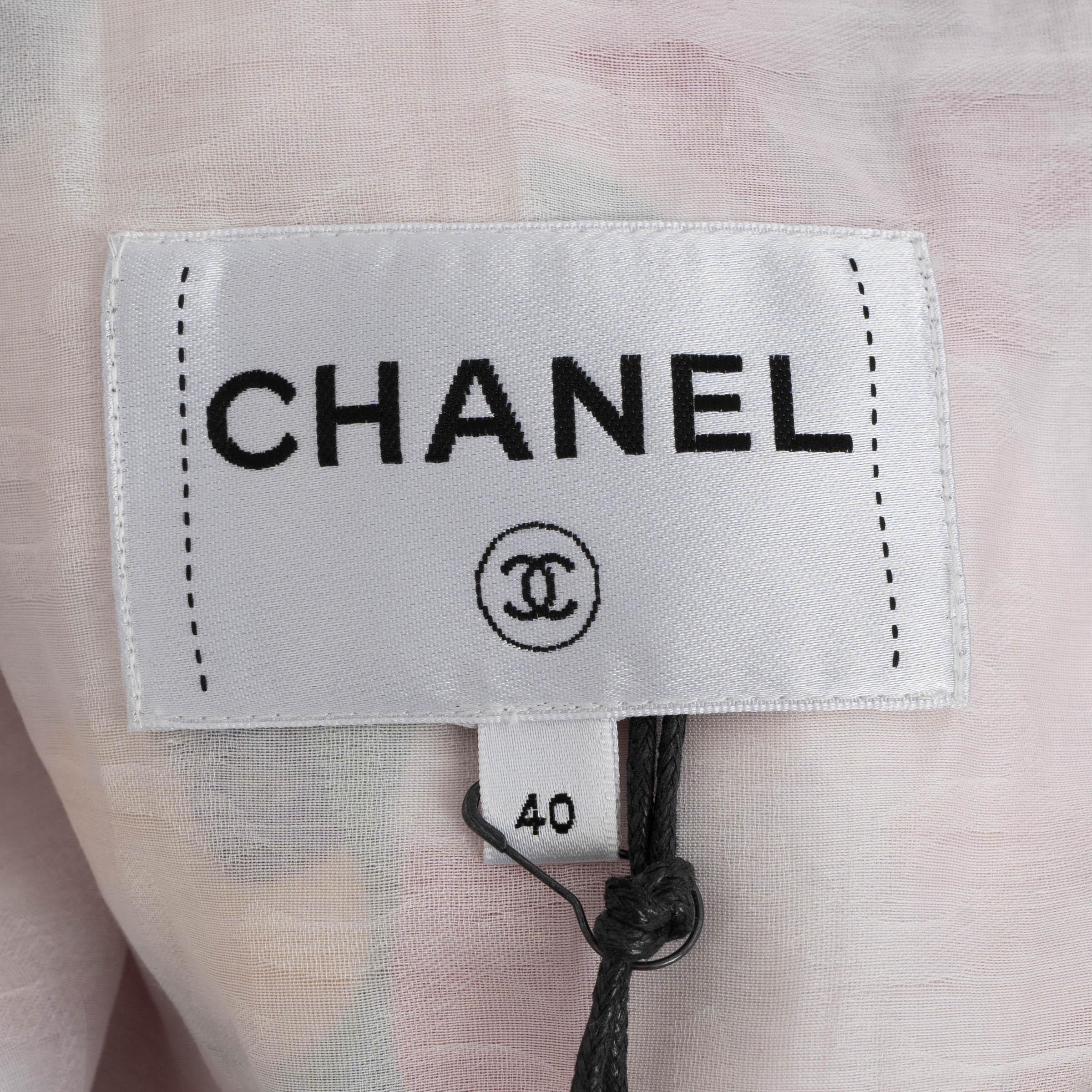 Chanel rosa e seta multicolore 2021P Giacca PARKA STAMPATA 40 M. in vendita 1