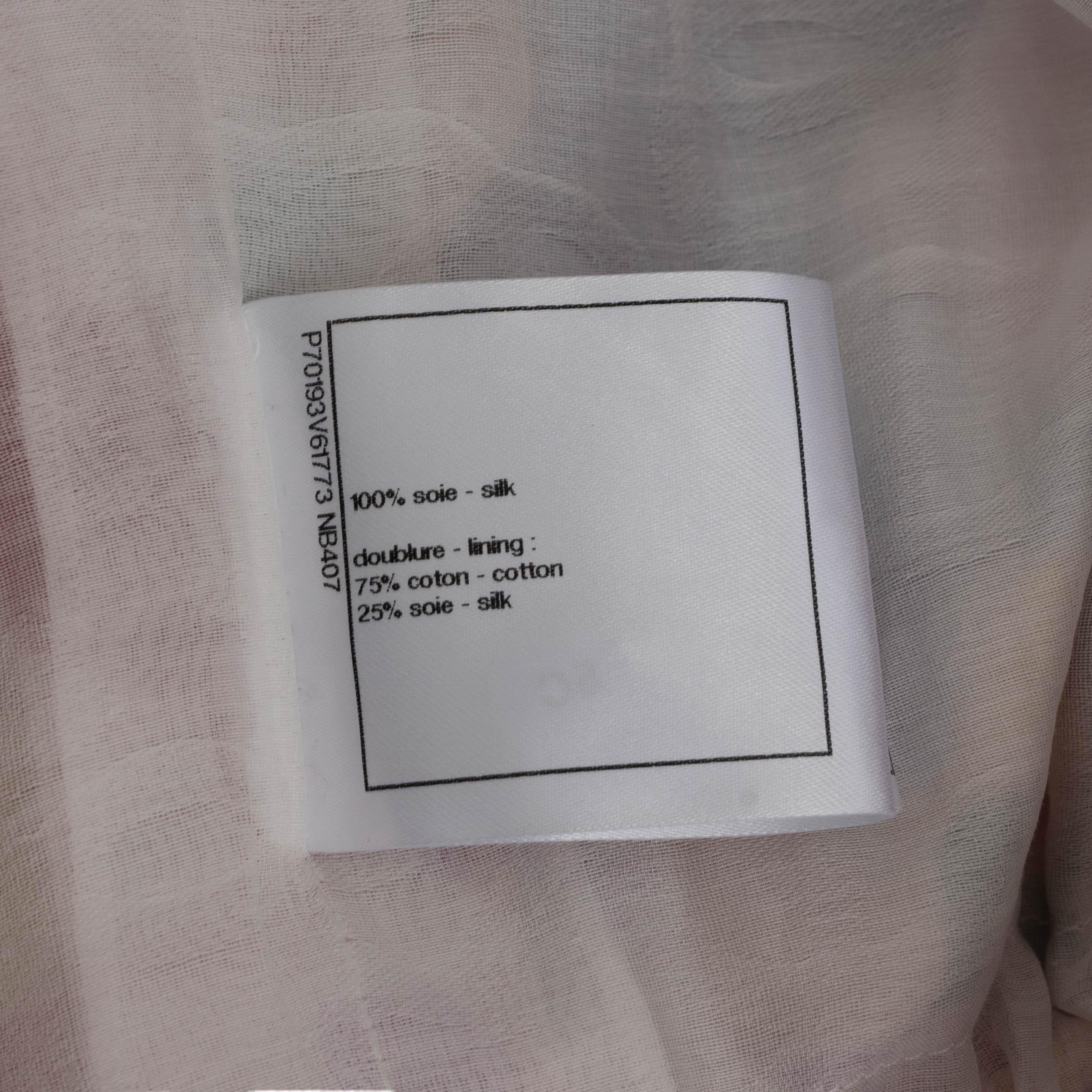 Chanel rosa e seta multicolore 2021P Giacca PARKA STAMPATA 40 M. in vendita 2
