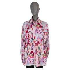 CHANEL pink & multicolor silk 2021 21P PRINTED PARKA Jacket 40 M