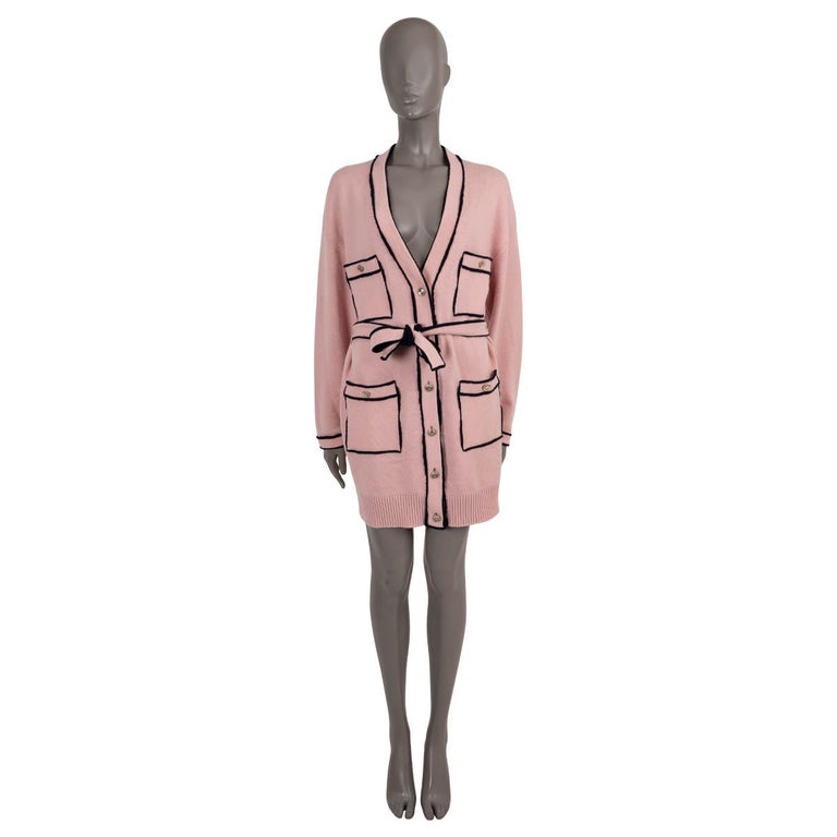 CHANEL pink and navy cashmere 2021 21S BELTED KNIT Dress 38 S at 1stDibs CHANEL pink and navy cashmere 2021 21S BELTED KNIT Dress 38 S at 1stDibs