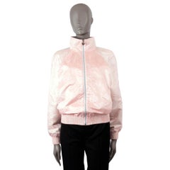 CHANEL pink nylon 2017 17P CAMELLIA PRINT BOMBER Jacket 36 XS