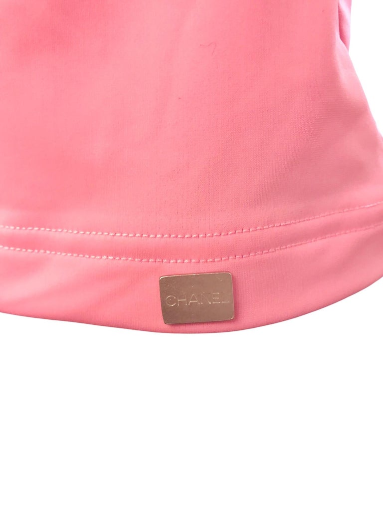 Women's or Men's Chanel Pink Nylon Spandex Sleeveless Top  For Sale
