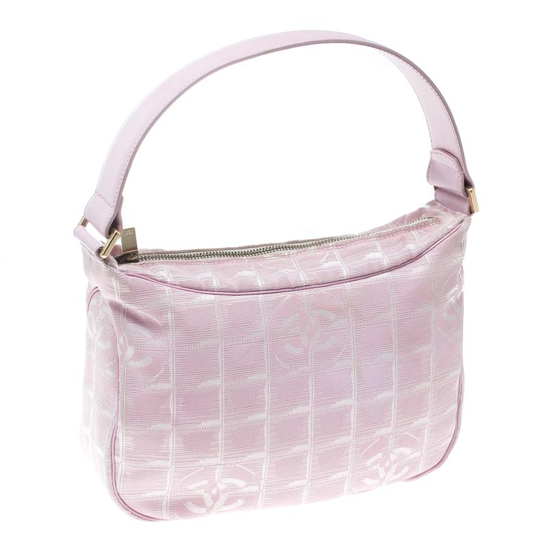 Chanel Pink Nylon Travel Line Hobo 5