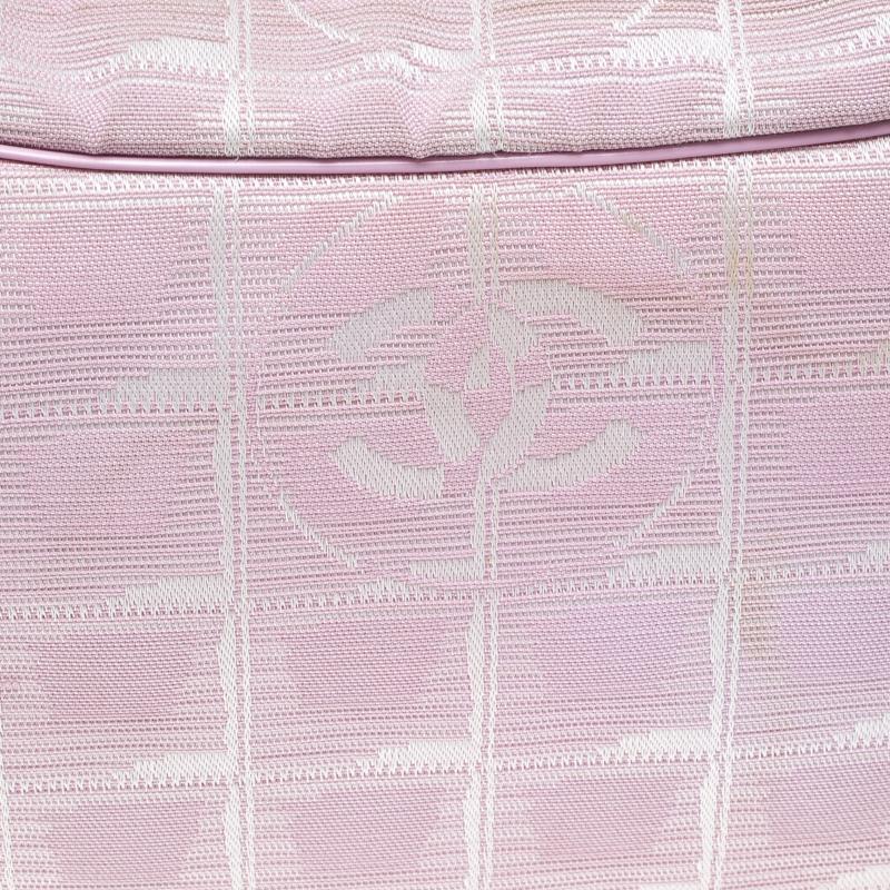 Chanel Pink Nylon Travel Line Hobo 6