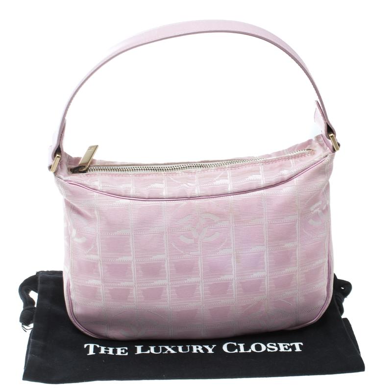 Chanel Pink Nylon Travel Line Hobo 7