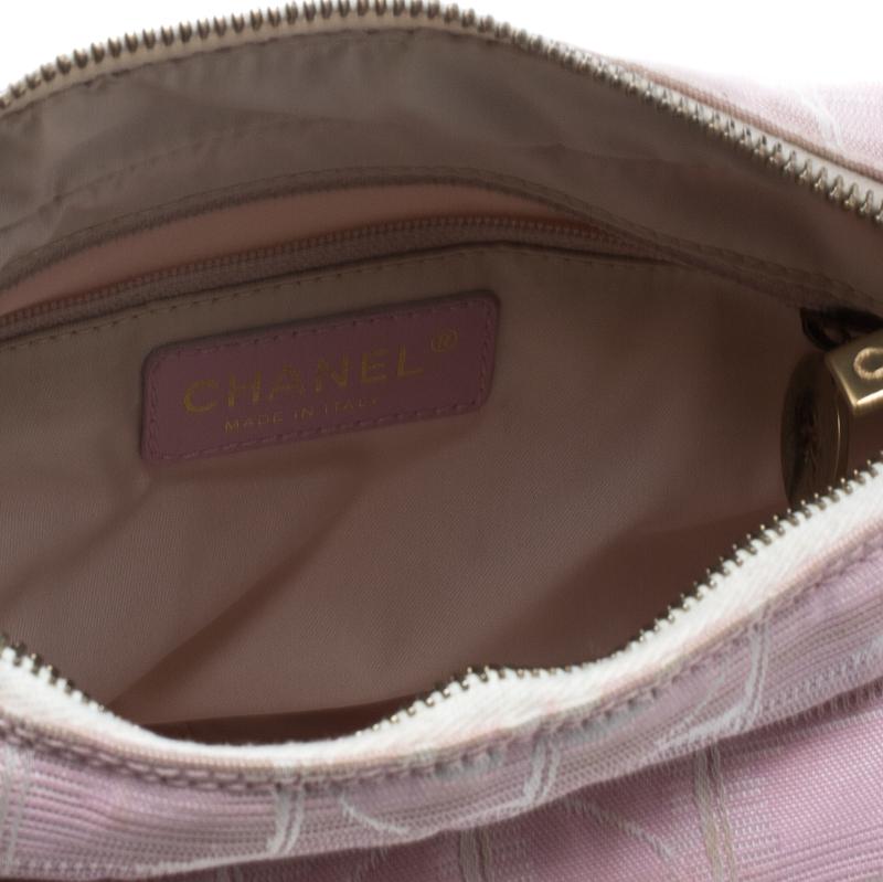Chanel Pink Nylon Travel Line Hobo 1