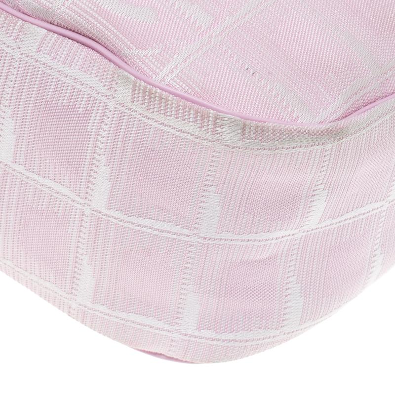 Chanel Pink Nylon Travel Line Hobo 2