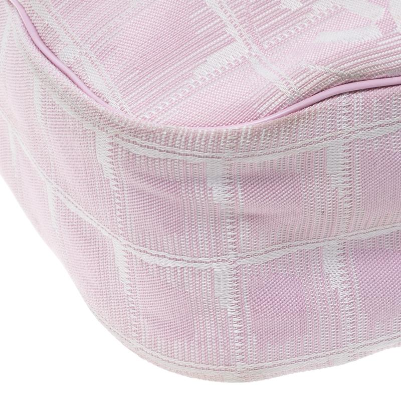 Chanel Pink Nylon Travel Line Hobo 3