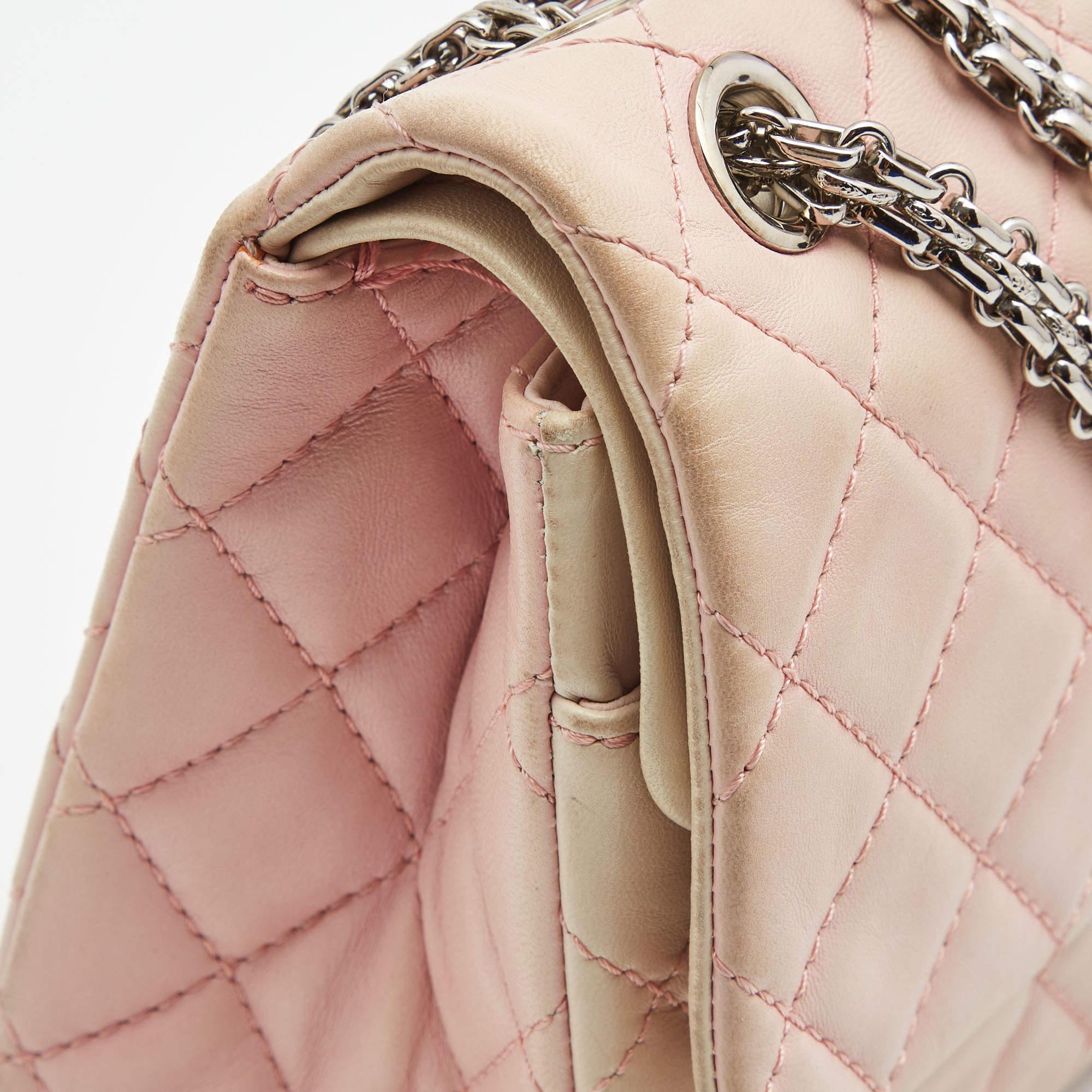 Chanel Pink Ombre Quilted Leather Reissue 2.55 Classic 226 Flap Bag For Sale 1