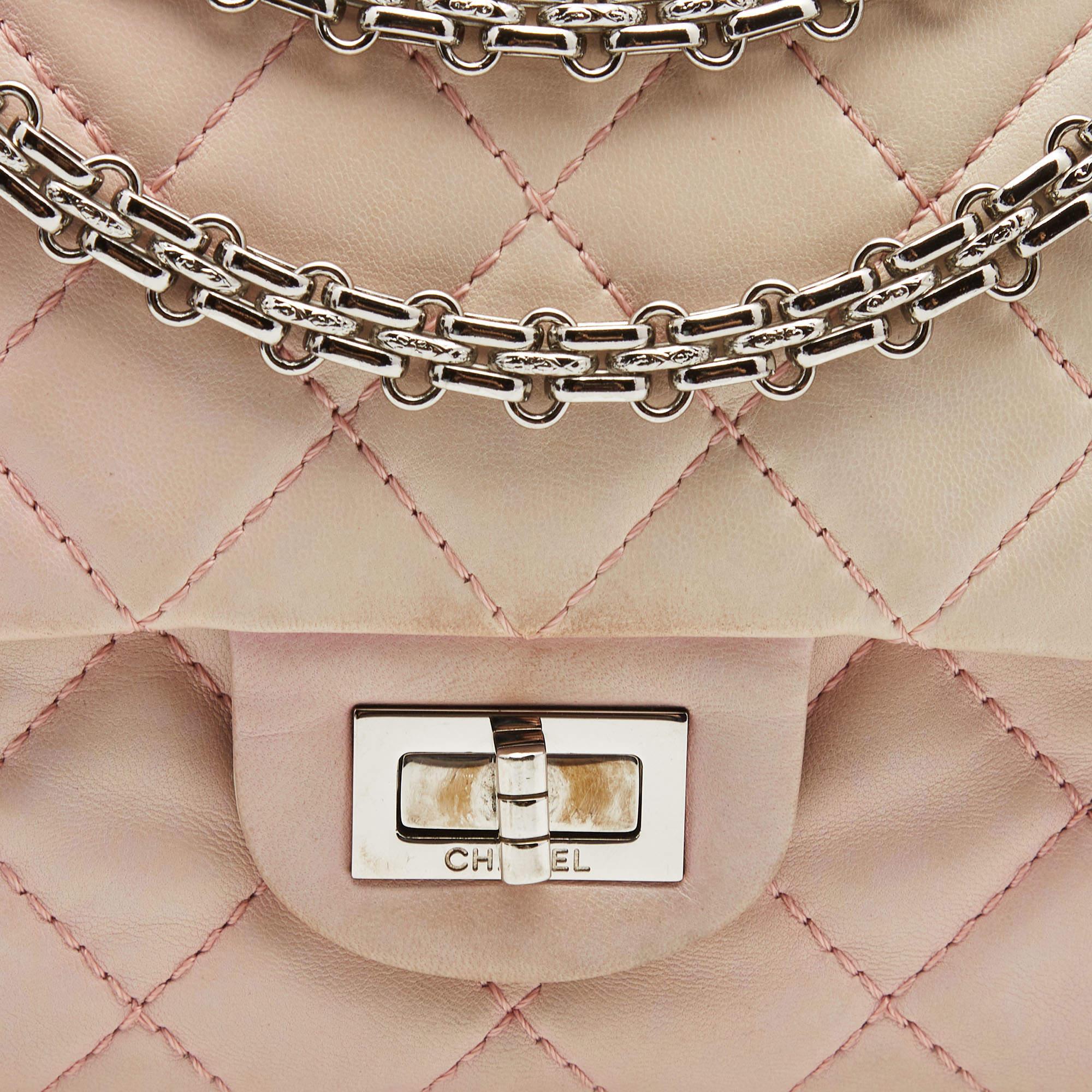 Chanel Pink Ombre Quilted Leather Reissue 2.55 Classic 226 Flap Bag For Sale 2