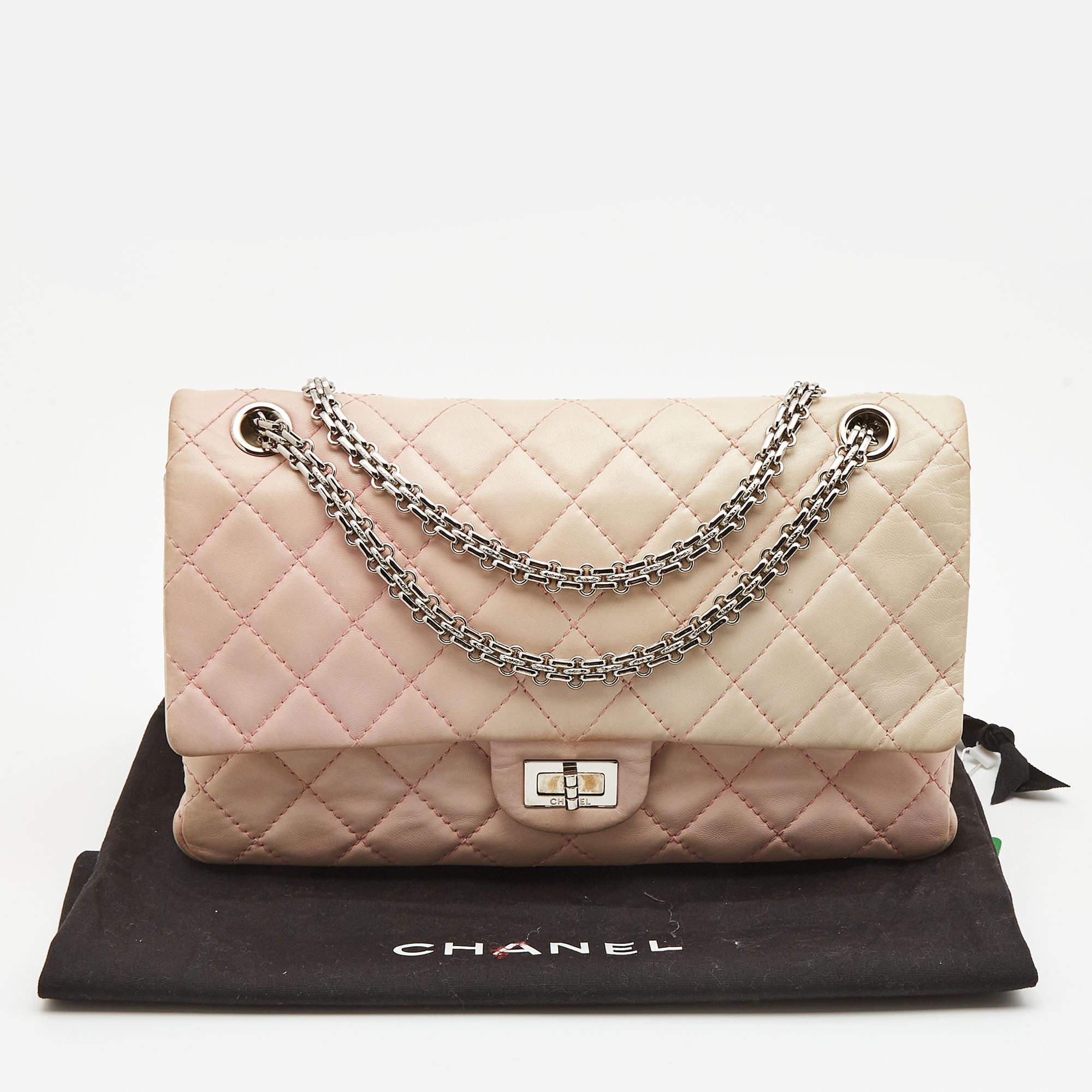 Chanel Pink Ombre Quilted Leather Reissue 2.55 Classic 226 Flap Bag For Sale 3