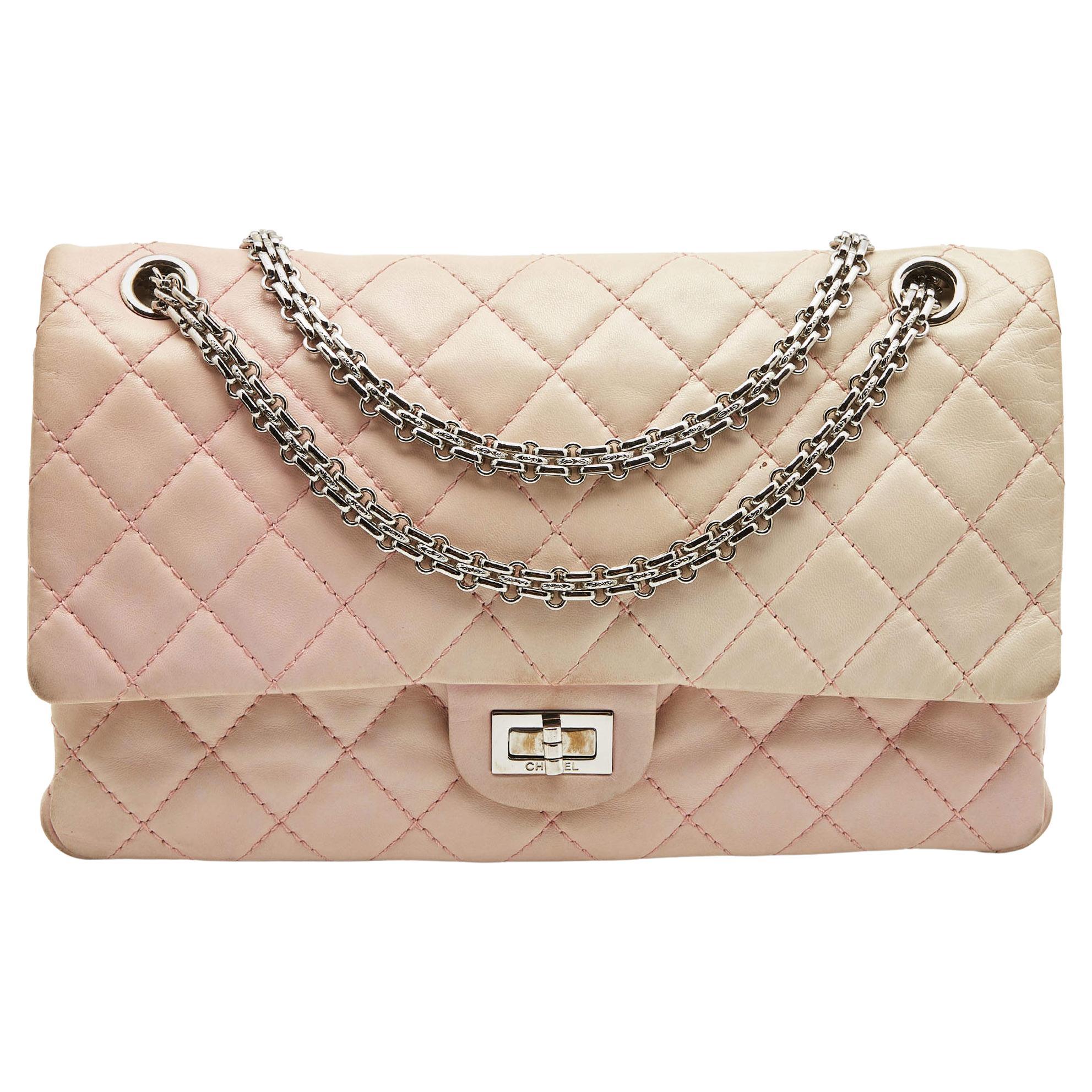 Chanel Pink Ombre Quilted Leather Reissue 2.55 Classic 226 Flap Bag For Sale