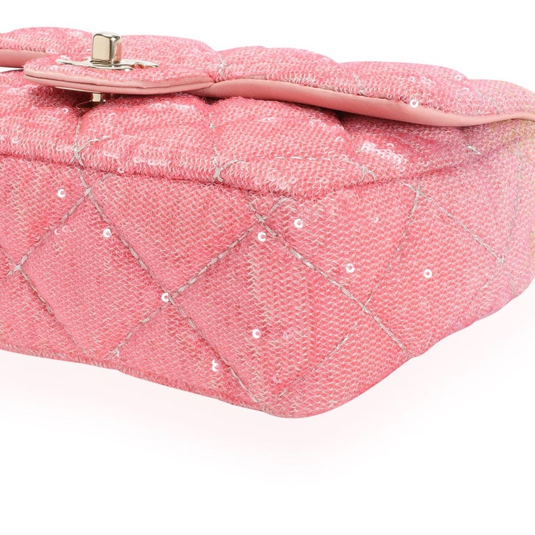 Chanel Pink Ombré Sequin Mini Flap Bag at 1stDibs | chanel pink sequin bag