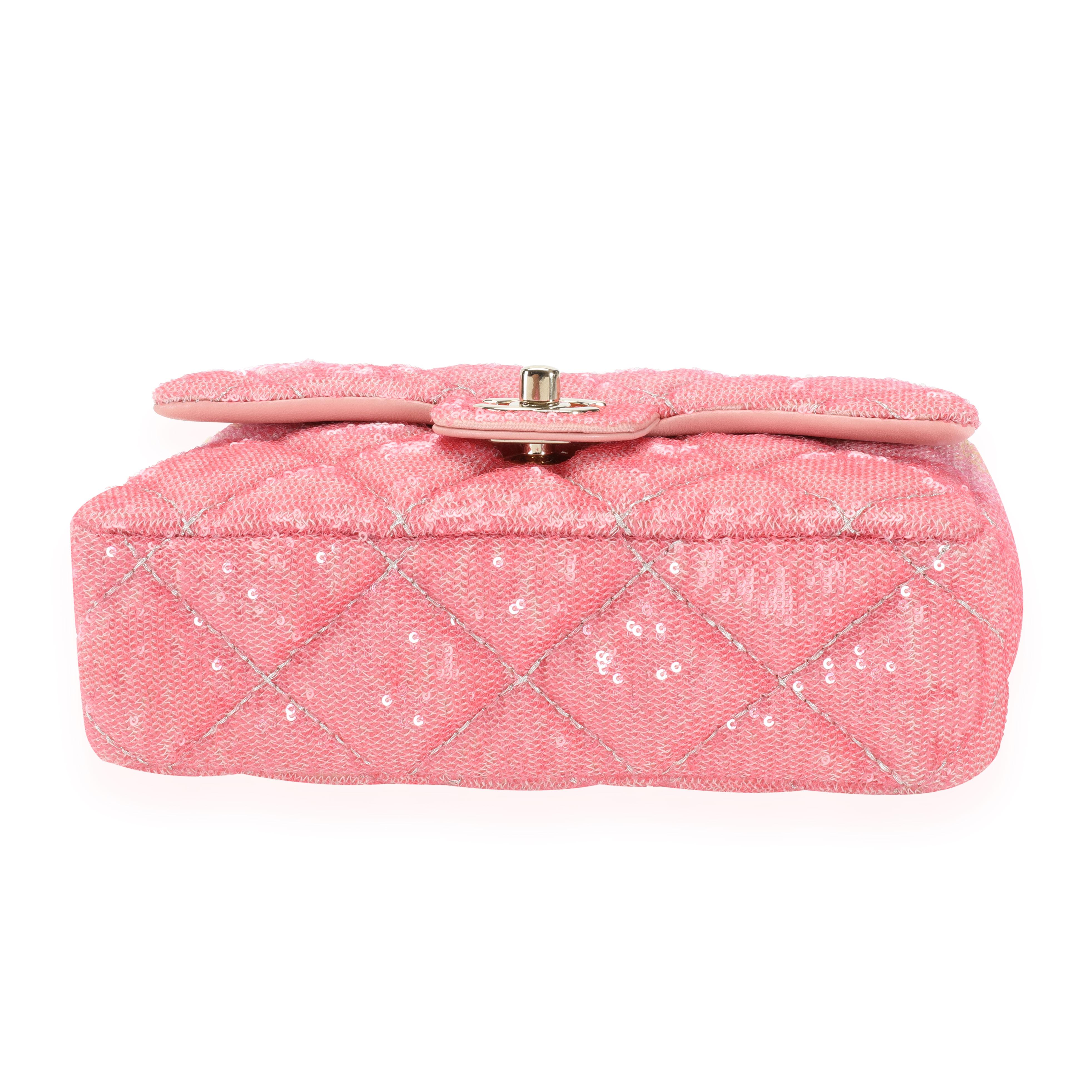 Women's Chanel Pink Ombré Sequin Mini Flap Bag